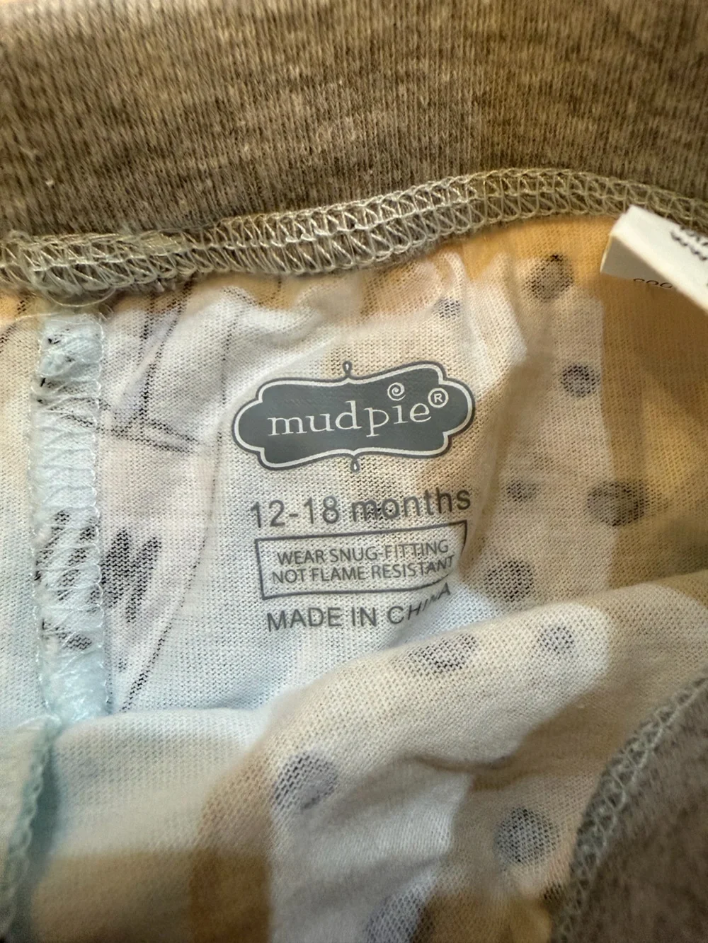 Mud Pie Baby Boys Light Blue Milk & Cookie Print Pajama Set